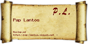 Pap Lantos névjegykártya